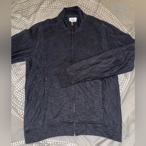 Billy Reid Zip-up Track-style Lightweight Jacket - Dark Blue - Size M